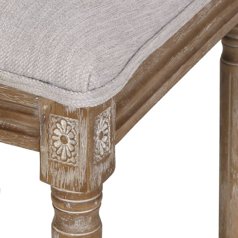 Rustic Set of 2 Bar Stools with Rattan Backrest Foam Cushioned Seat, Solid Wood Frame for Kitchen Island Bar Dining Room