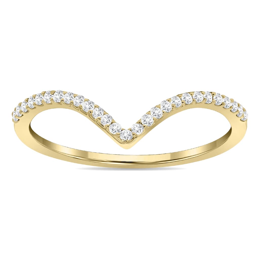 Marquee 1/8 Carat Diamond V Ring in 14K Yellow Gold