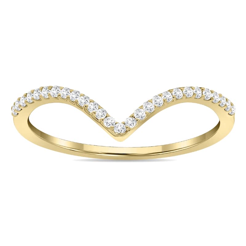 Marquee 1/8 Carat Diamond V Ring in 14K Yellow Gold