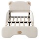 preview thumbnail 6 of 7, Twin XL Size Upholstered Stretchable Vaulted Sofa Bed, Bear Shaped Headboard, Beige