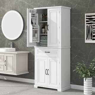 Bathroom Storage Cabinet with Doors and Drawer by Harper&Bright Designs ...