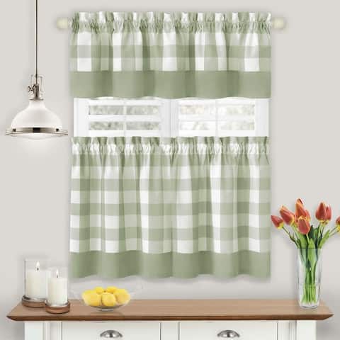 Hunter Window Curtain Tier Pair and Valance Set