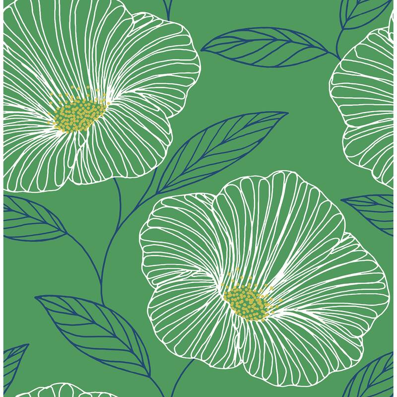 A-Street Prints Mythic Green Floral Wallpaper