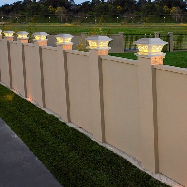 Solar lights for concrete fence posts top
