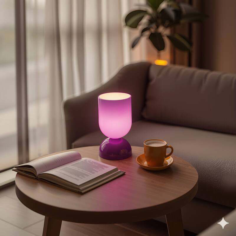 9 in. Modern Glass Small Table Lamp with E12 Base (Bulb not included)