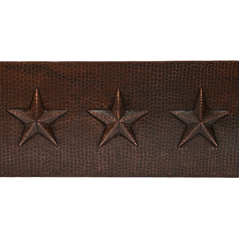 33-in Hammered Copper Kitchen Apron Single Basin Sink w/ Star Design with Matching Drain and Accessories (KSP3_KASDB33229ST)