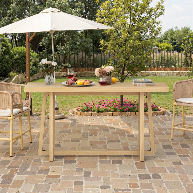 Anmytek Light Wood Console Table A Frame Legs Minimalist Entryway Dining Outdoor Patio Table