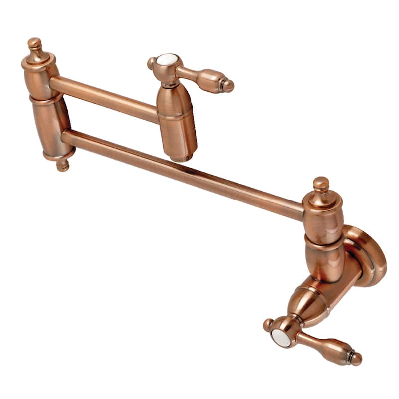 Tudor Wall Mounted Pot Filler Faucet - Antique Copper