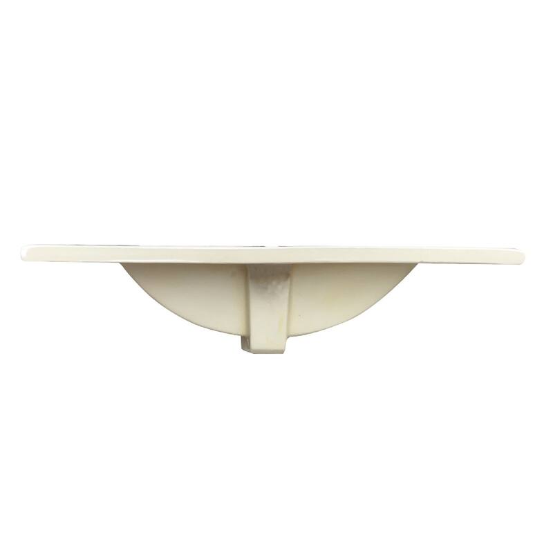 Luke Bathroom Sink 24 in. White Porcelain Drop In Sink with 4 in. Centerset Faucet Holes Renovators Supply