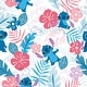 preview thumbnail 1 of 5, Disney Stitch Tropical Flowers Pink Peel and Stick Wallpaper - 216 x 20.50