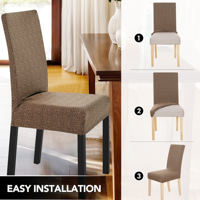 Stretch Jacquard Spandex Chair Covers 4 Pieces - 18x18x24 Inch