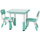 preview thumbnail 10 of 8, 3 Pieces Kids Table and Chairs, Height Adjustable Toddler Table and Chair Set with Storage, Activity Table 2 Chairs