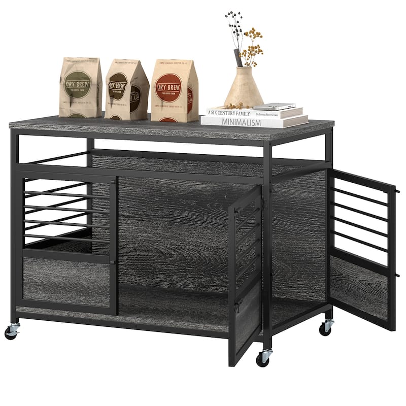 Moasis 39.4" Dog Crate Furniture Indoor Furniture End Table - 39.4"L x 23.6"W x 30.1"H