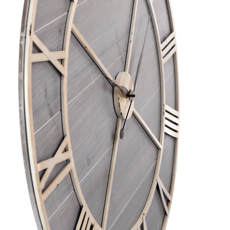 StyleCraft Antique Ivory and Driftwood Wall Clock