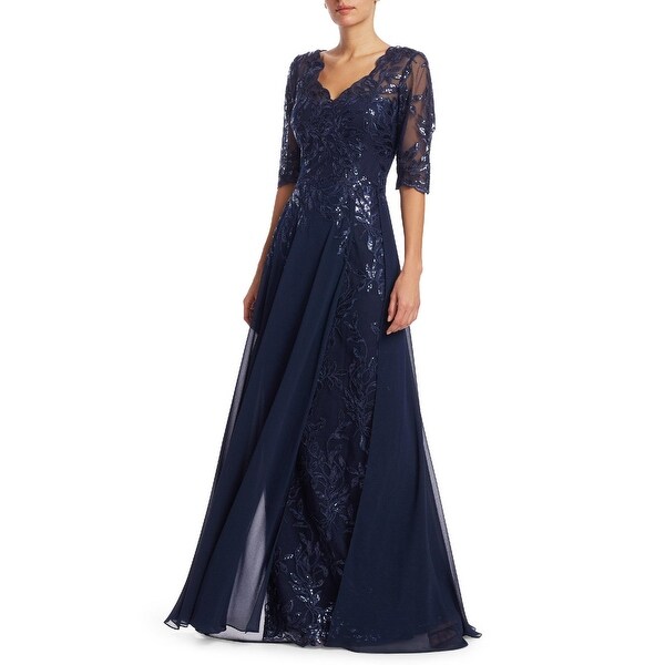 short sleeve evening gown