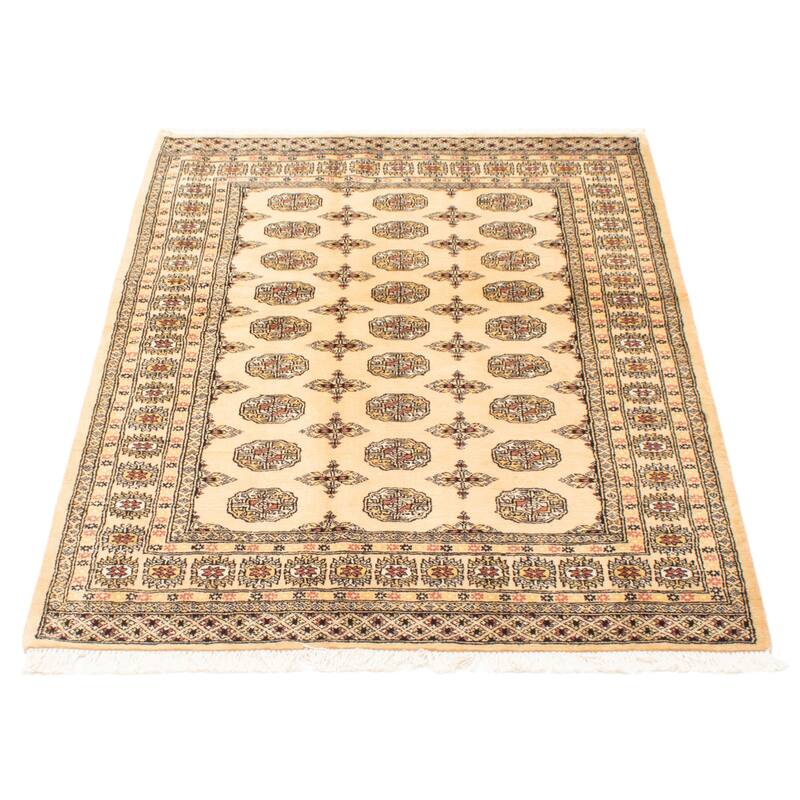 ECARPETGALLERY Hand-knotted Peshawar Bokhara Beige Wool Rug - 4'7 x 6'8