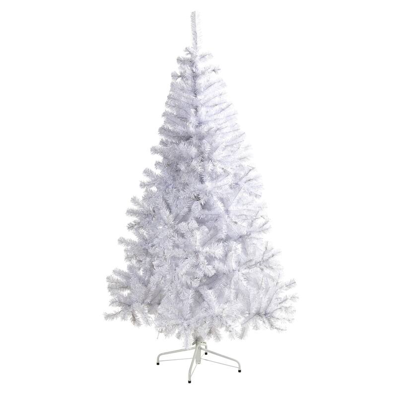 Snowy White Christmas Tree 6ft Pre-Lit - Holiday Decor with 250 Lights & Bendable Branches - 72