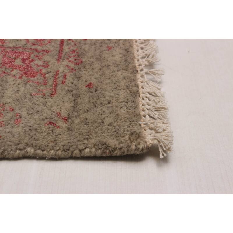ECARPETGALLERY Hand-knotted Heritage Grey, Taupe Silk, Wool Rug - 8'0 x 9'8