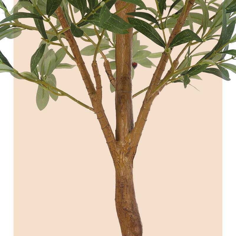 Artificial Olive Tree 7FT(84in) Tall Faux Silk Olive Trees with Backet for Home Office - 7 FT