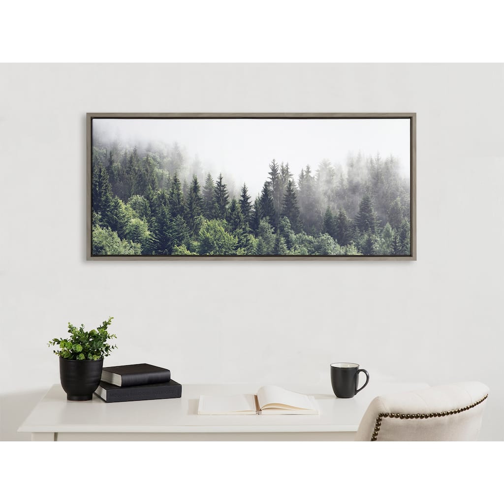 Kate and Laurel Lush Green Framed Canvas by The Creative Bunch Studio