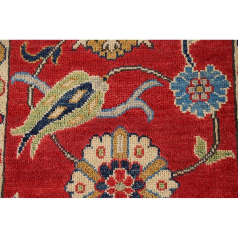 Floral Red Kazak Oriental Foyer Rug Handmade Wool Carpet - 2'0" x 3'0"