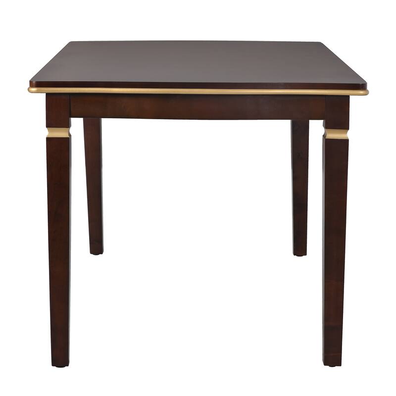 6-Piece Wood Dining Table Set, Kitchen Table Set with 4 High-Back Upholstered Chairs and Bench for Living Room