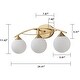 preview thumbnail 8 of 22, 3/4-Light Dimmable Modern Brass Bathroom Vanity Light with Frosted Glass