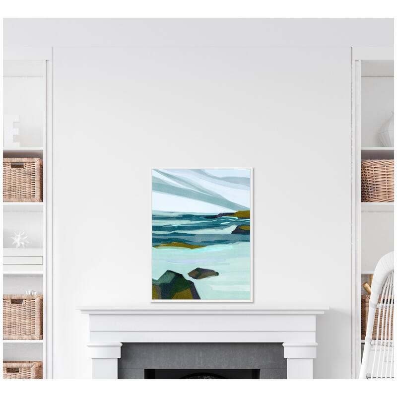 Kate and Laurel Sylvie Ocean Breeze Framed Canvas by Nikita Jariwala