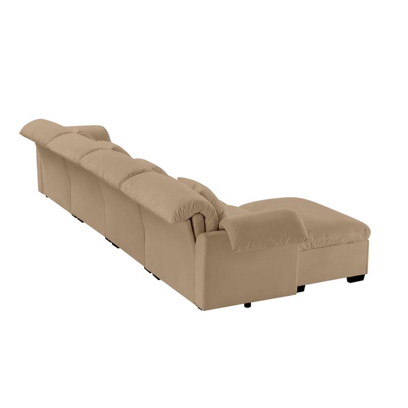 Large U-Shaped Deep Seat Modular Sofa with Storage Seats & 2 Storage Ottomans