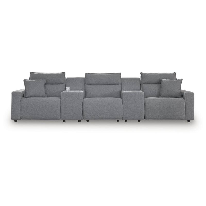 Signature Design by Ashley Modmax Gray 5-Piece Power Reclining Sectional - 152" W x 41" D x 41" H