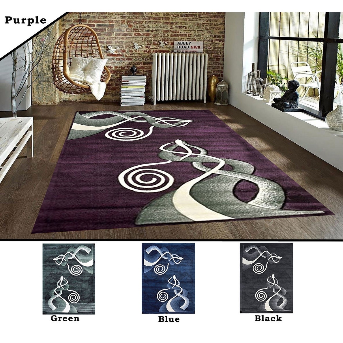 2x7 2 5 3x7 2 8x10 Feet Rug Carpet Area Rug Green Black Purple Blue Polyester Modern Contemporary Overstock 11981198