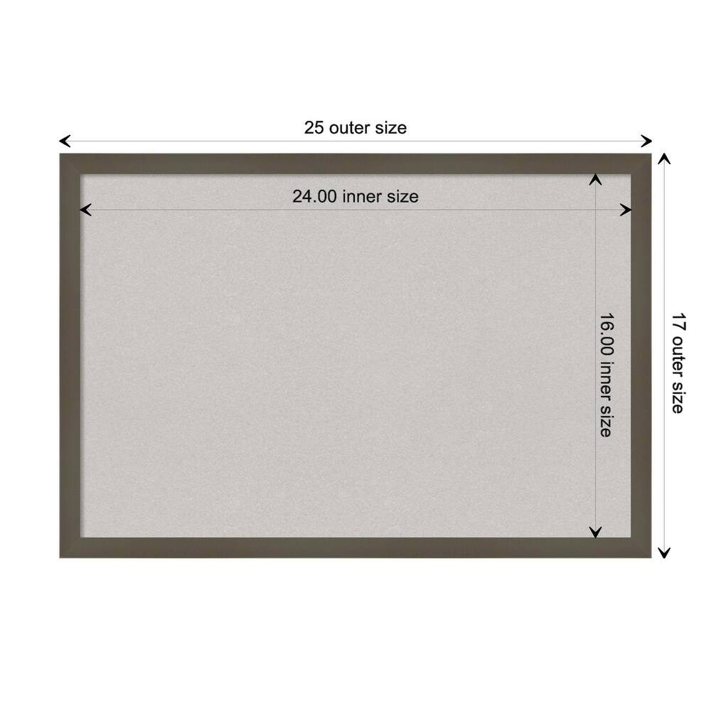Svelte Wood Framed Grey Corkboard Bulletin Board