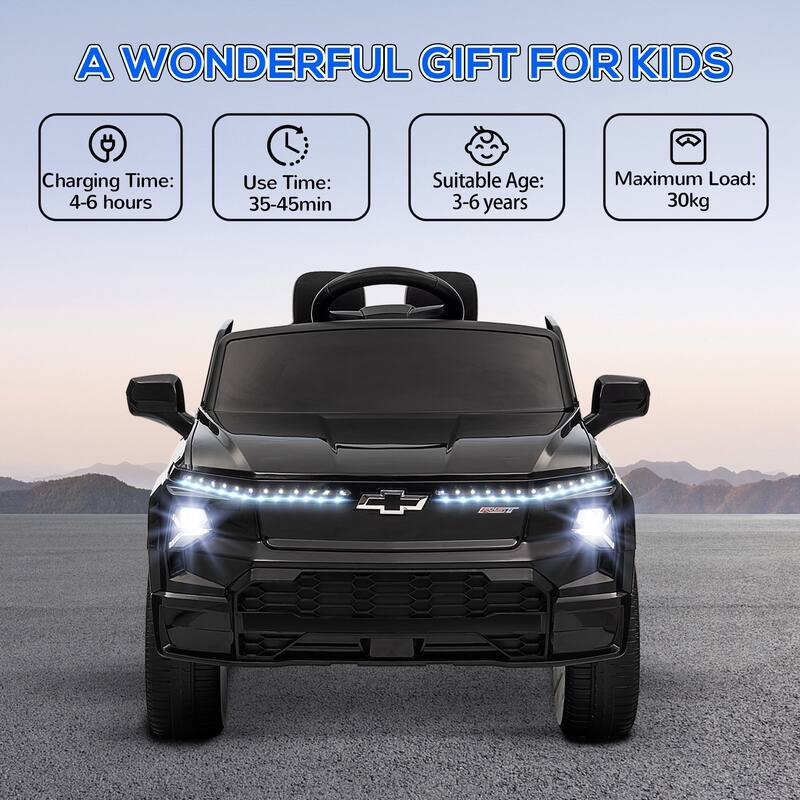 Licensed Chevrolet Silverado EV Kids Electric Ride On Car with Parental Remote Control, Suspension, 3 Speed and Soft Start