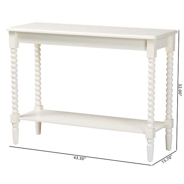 Bayard Console Table with Bobbin Legs - Spindle Leg Accent Table with Shelf, Cottage Farmhouse Entryway or Living Room Furniture