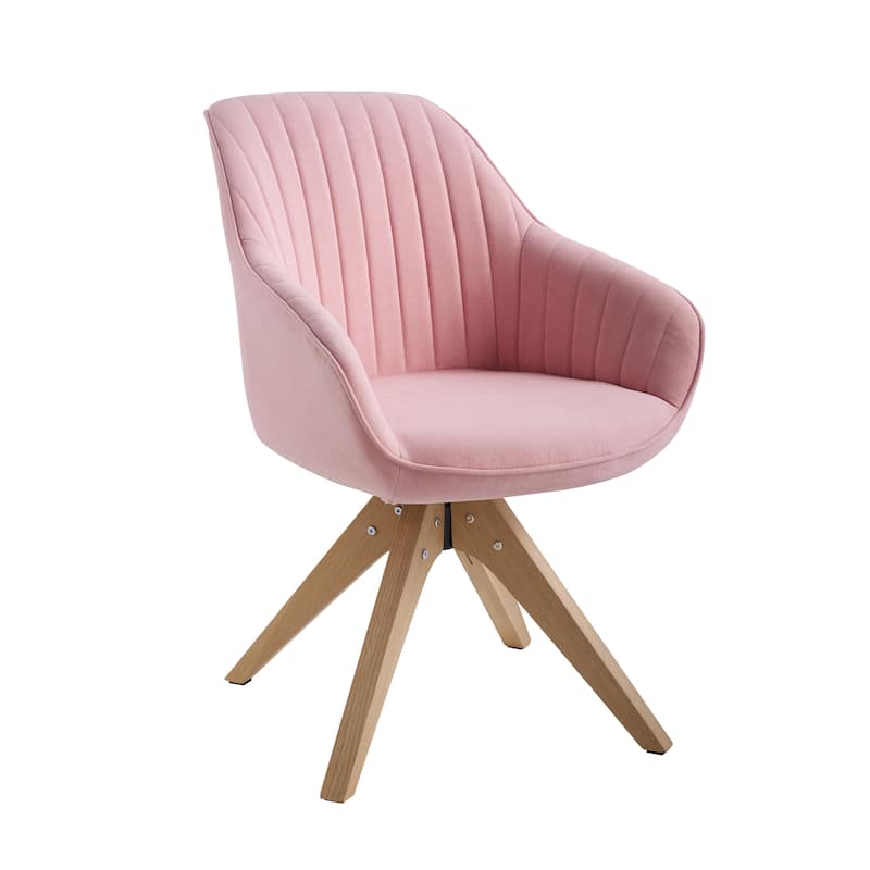 Art Leon Classical Swivel Office Accent Chair with Wood Legs