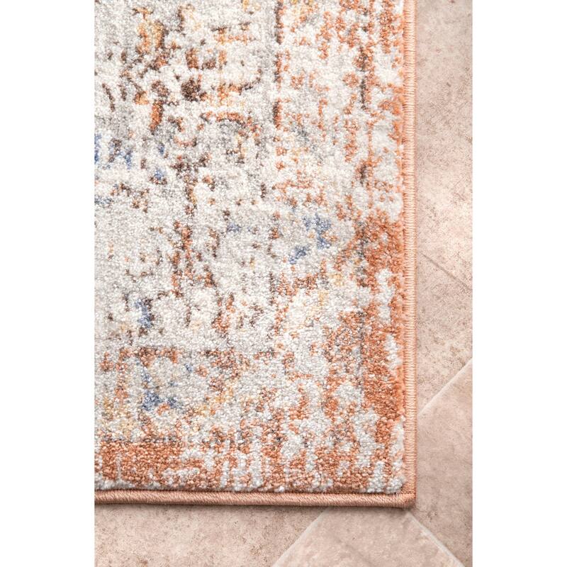 Nuloom Transitional Vintage Cathilene Cardinal Ornamental Faded Border Area Rug