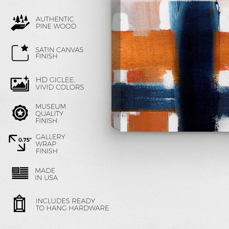 Wynwood Studio Canvas Abstract Burnt and Rusted Orange and Modern & Contemporary Wall Art Canvas Print