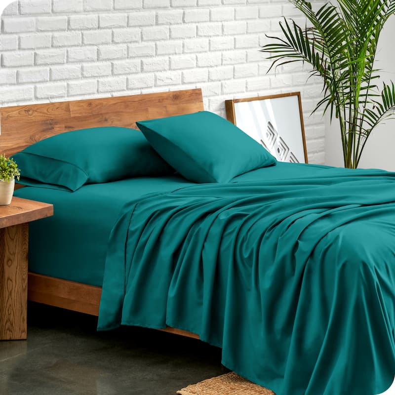 Bare Home Double Brushed Deep Pocket Sheet Set - Twin XL - Emerald