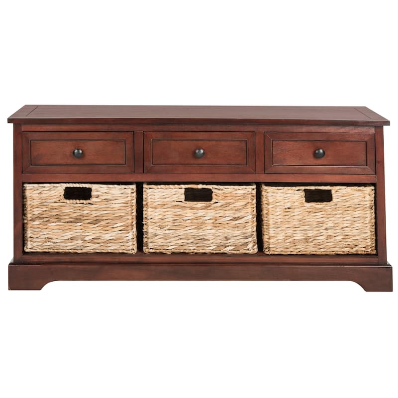 SAFAVIEH Ara Grey 3-Drawer Storage Unit - 42.1" x 15.4" x 19.7" - 42Wx15Dx20H - Dark Cherry