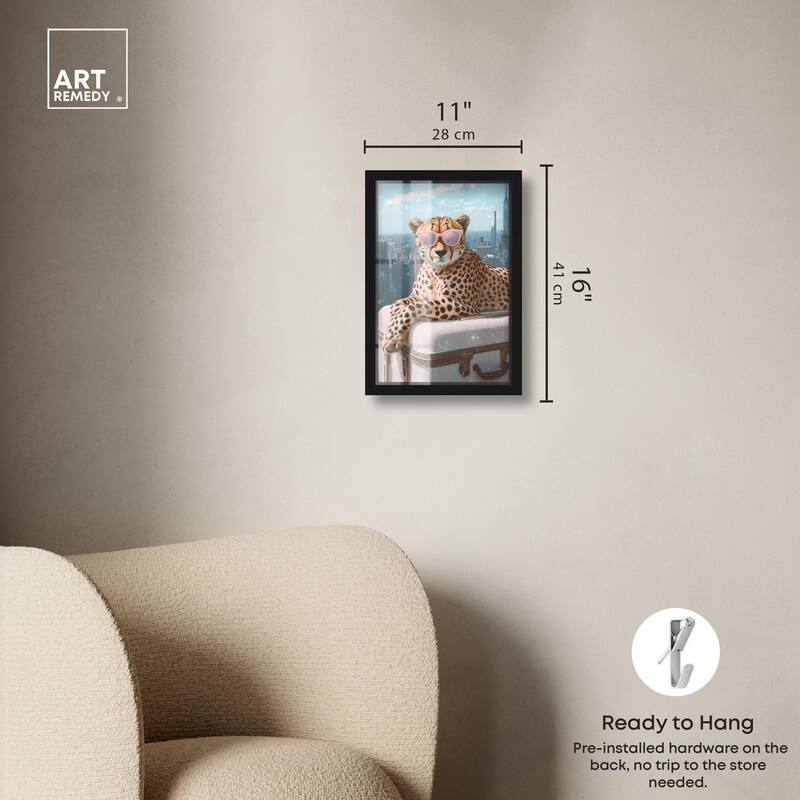 Cheetah Luggage NYC Shadowbox by Art Remedy