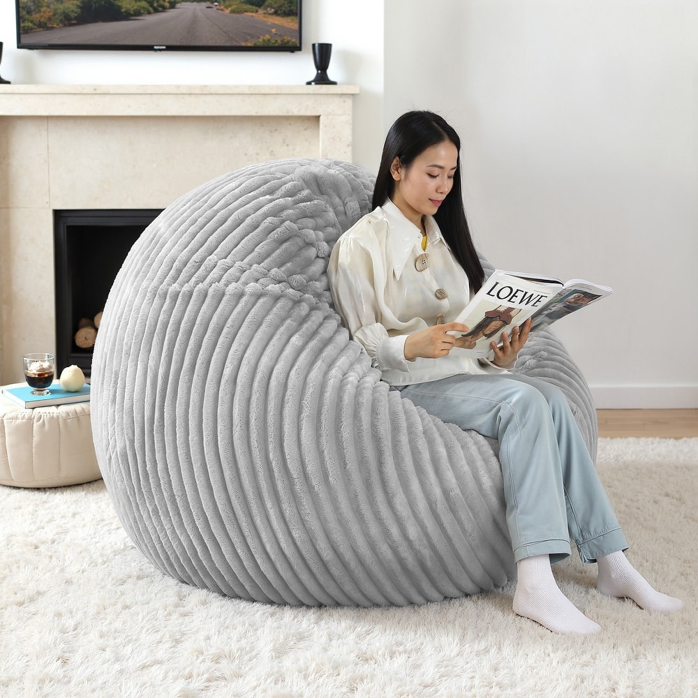 UIXE Modern Plush Faux Fur Bean Bag Chair