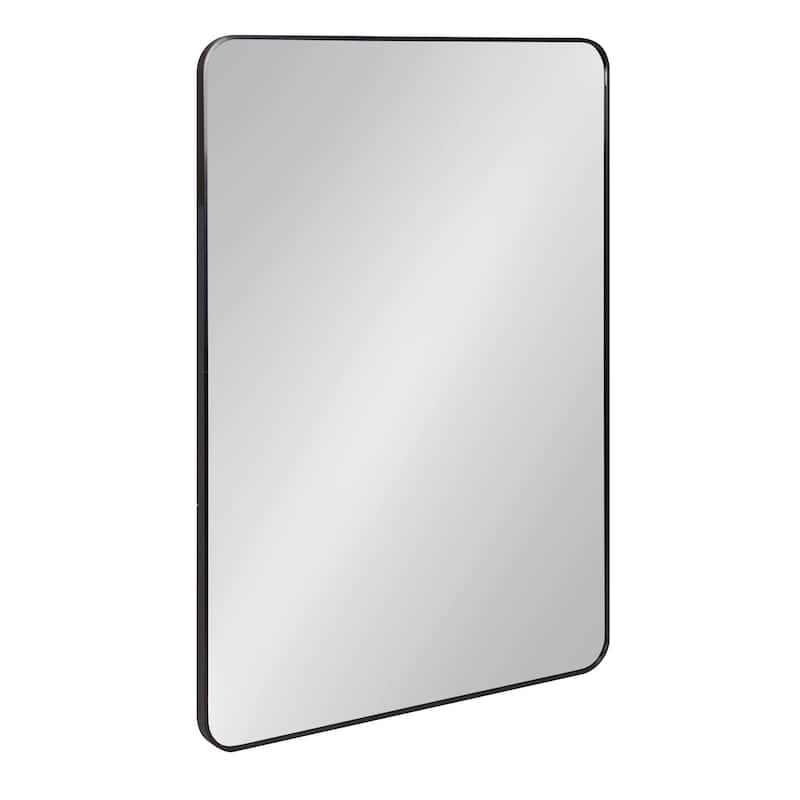 Kate and Laurel Zayda Radius Rectangle Framed Wall Mirror - 30x42 - Black