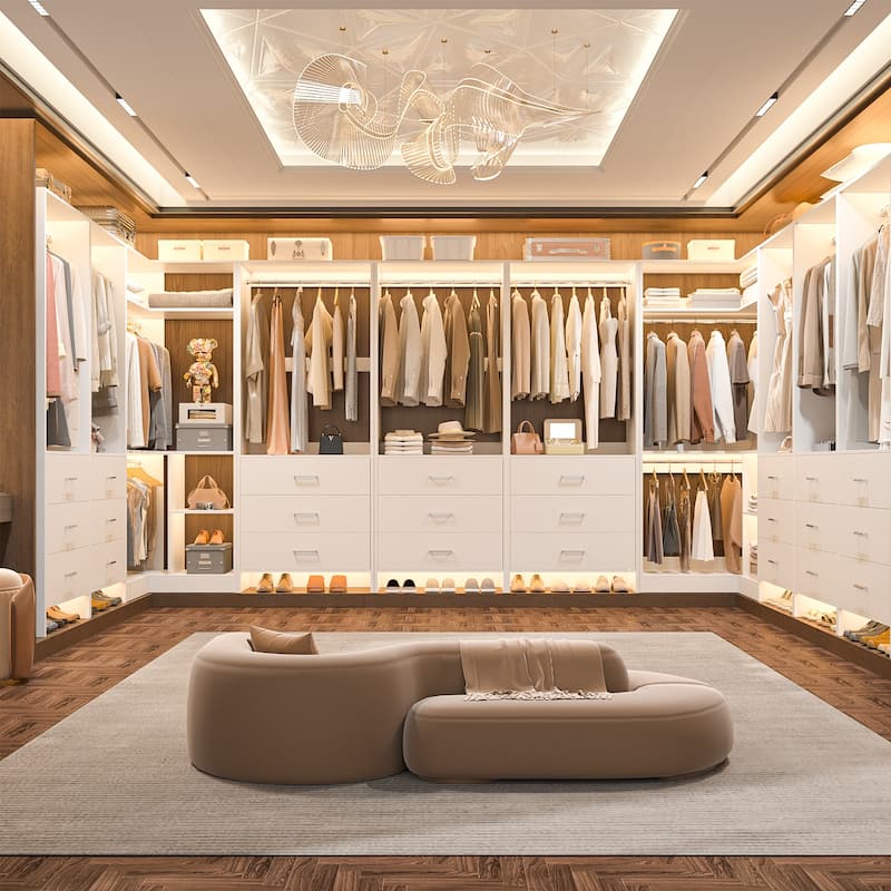 Cimly Set of 3 Freestanding Corner Closet System, Space-saving Closet Organizer for Walk-in/ Reach-in Closet