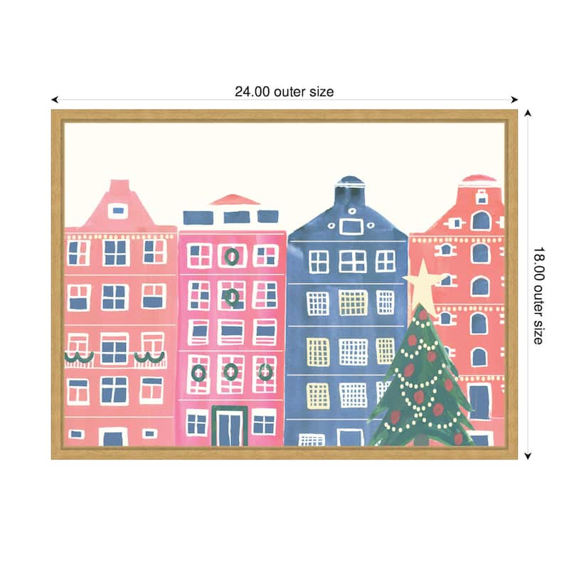Kate and Laurel Framed Canvas Festive Home by Teju Reval