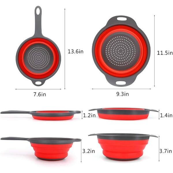 3Piece HeatResistant Collapsible Colander Strainer Set Bed Bath
