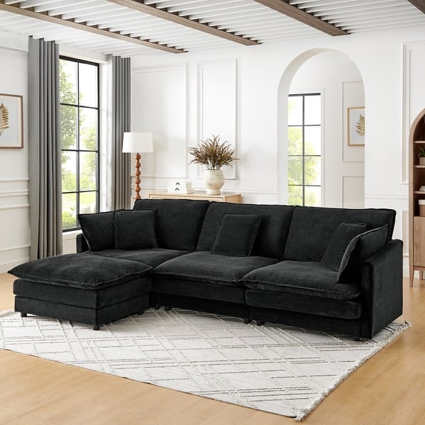 Living Room L-Shaped Sectional Sofa Couches with Ottoman - 2 Seat - On Sale - Bed Bath & Beyond