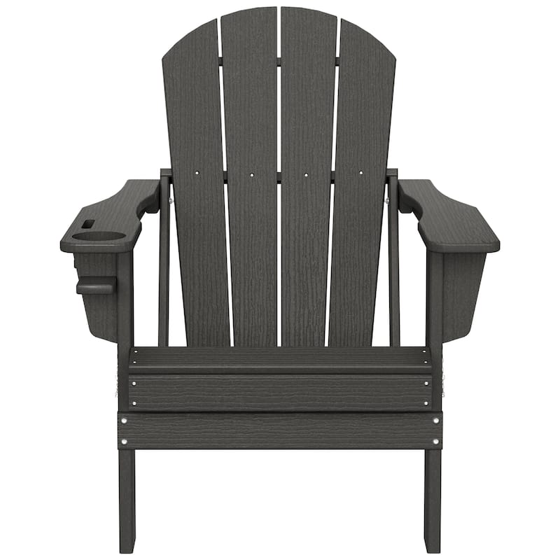 Polytrends Alvaro Outdoor Adirondack Chair with Cup Holder (Set of 4)