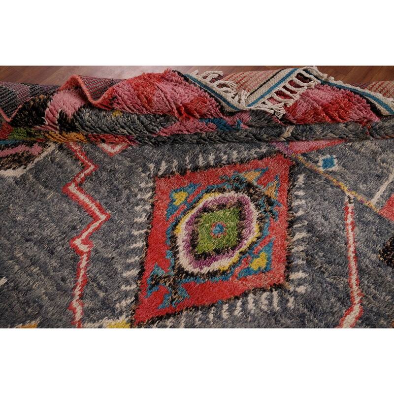 Geometric Moroccan Oriental Area Rug Handmade Tribal Wool Carpet - 8'5" x 12'9"