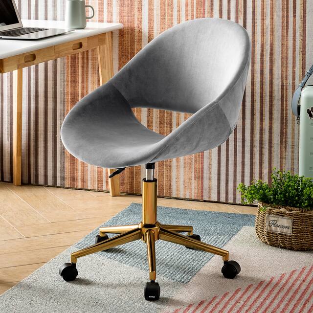 OVIOS Cute Desk Chair,Plush Velvet Office Chair for Home or Office Task