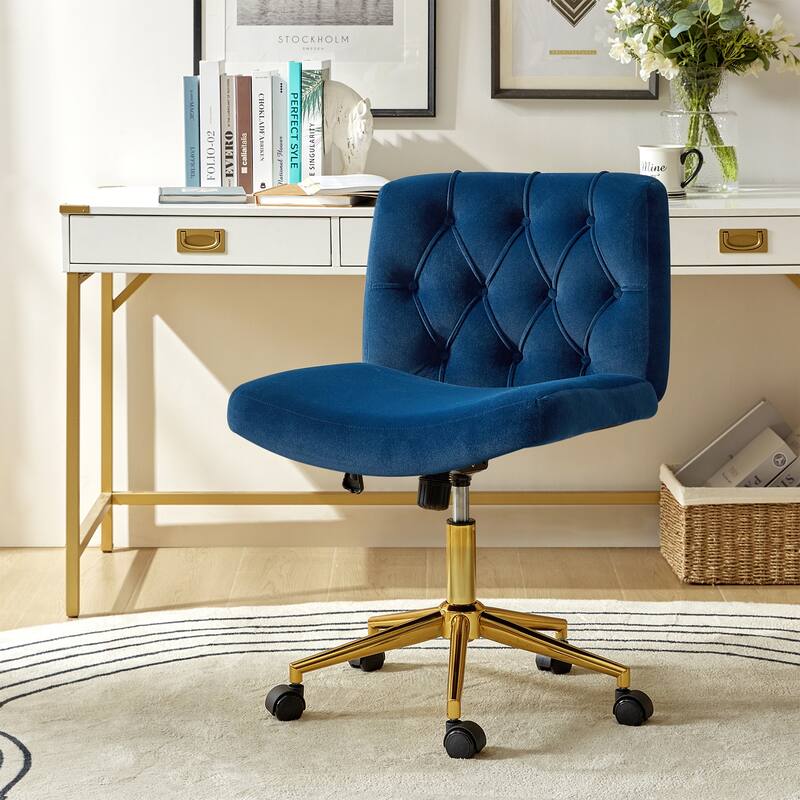 Ollie Modern Flannel Swivel Tilting Office Chair with Pillow by HULALA HOME